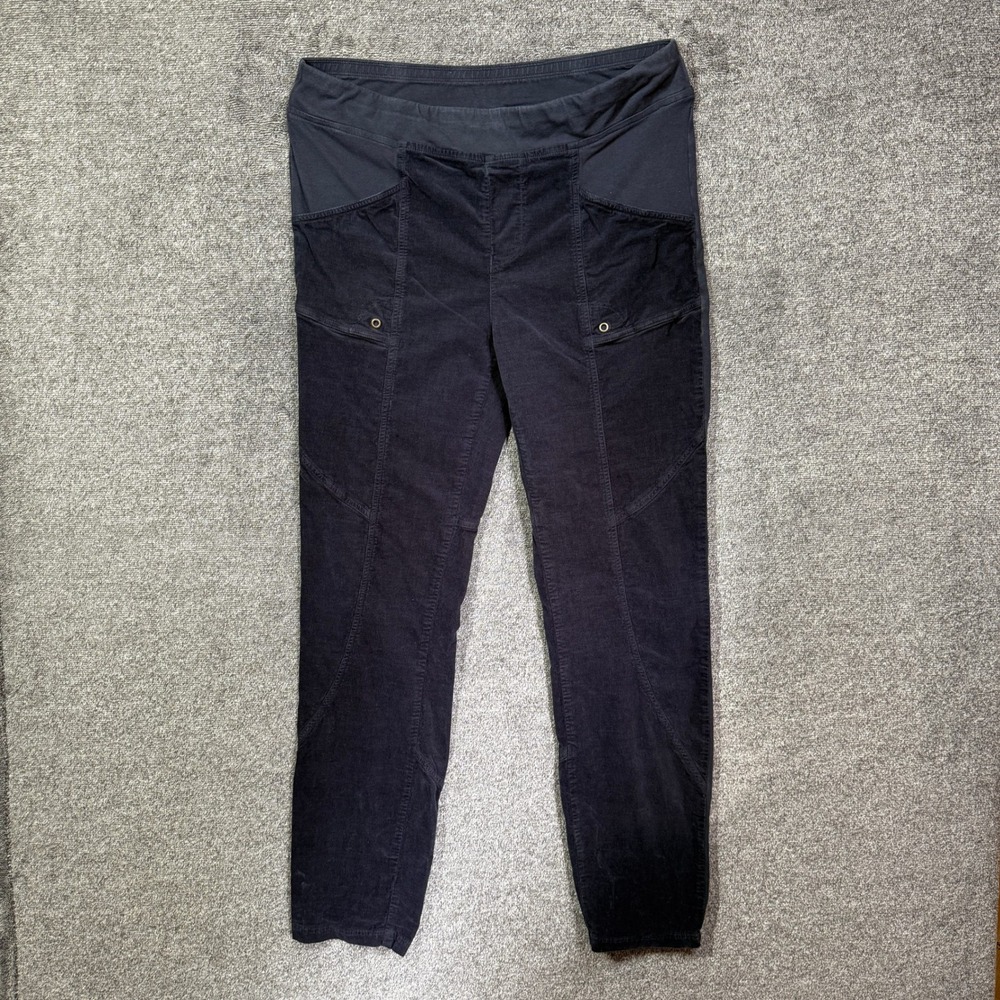 Wearables Corduroy Leggings Womens Large Black Pants Mixed Media Pull On